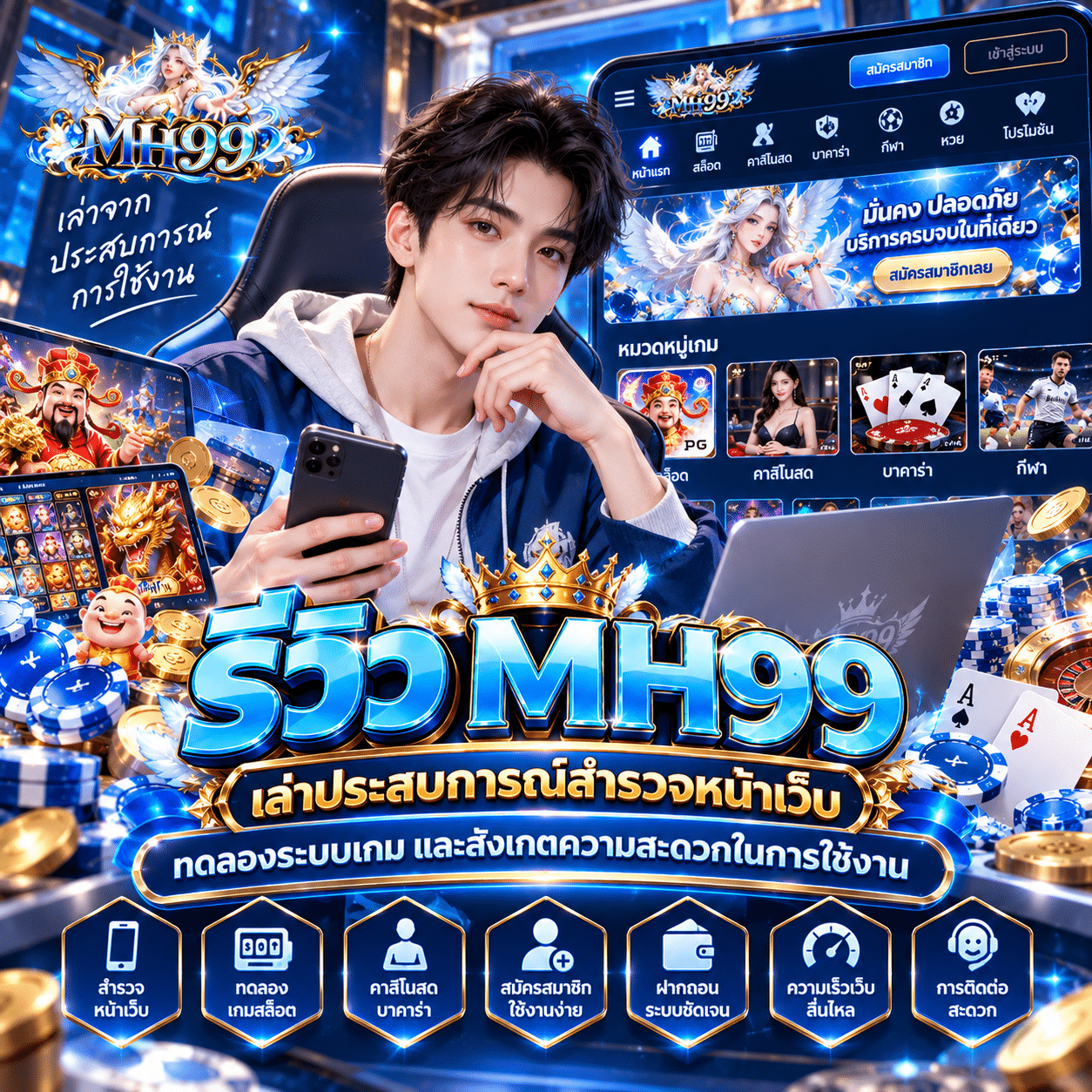 รีวิว MH99 เล่าประสบการณ์สำรวจหน้าเว็บ ทดลองระบบเกม และสังเกตความสะดวกในการใช้งาน